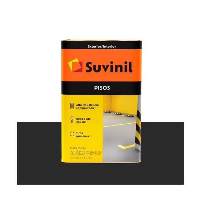 Tinta para Piso Preto Fosco 18l Suvinil