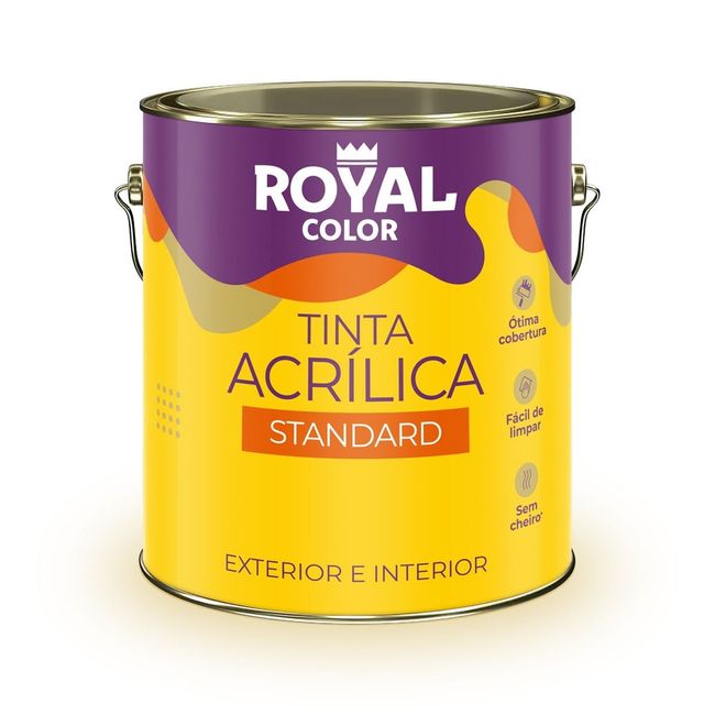 Tinta Acrílica Standard Interior e Exterior Branco Acetinado 3,2l Royal Color