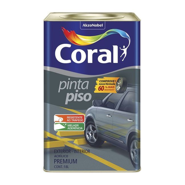 Tinta para Piso Premium Vermelho Fosco 18l Coral