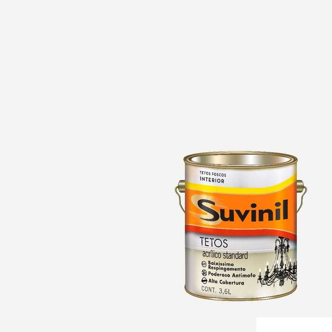 Tinta Acrílica Tetos Exterior e Interior Branco Neve Fosco 3,6l Suvinil