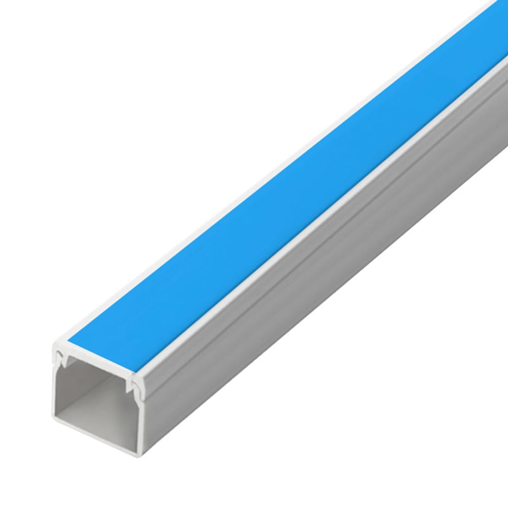 Canaleta Em PVC Com Fita Adesiva Fácil 10x10x2000 Branco Alumbra