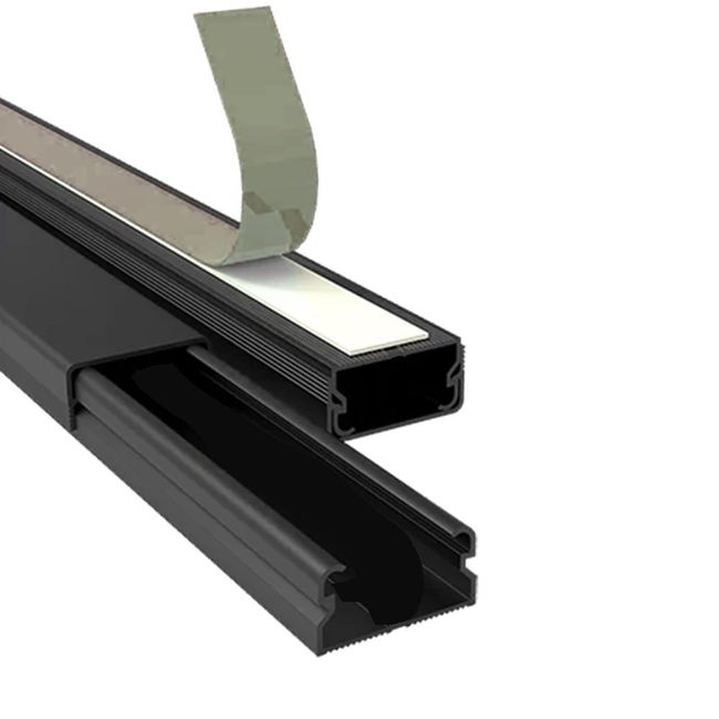 Canaleta Sem Divisória 10X20X2000Mm Sistema X Preta Dicompel