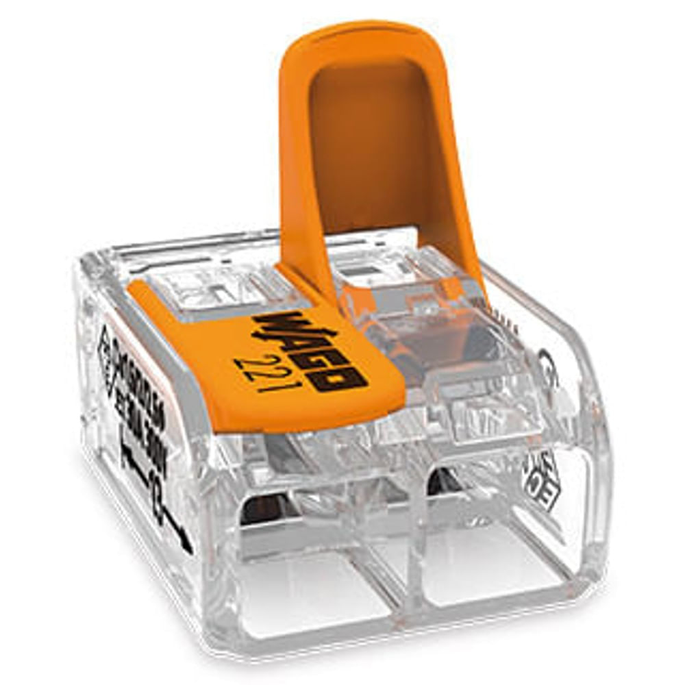 Conectores com Emenda de 2 Polos Para Chuveiros 41a Wago 221 612 Embalagem Com 3 Unidades