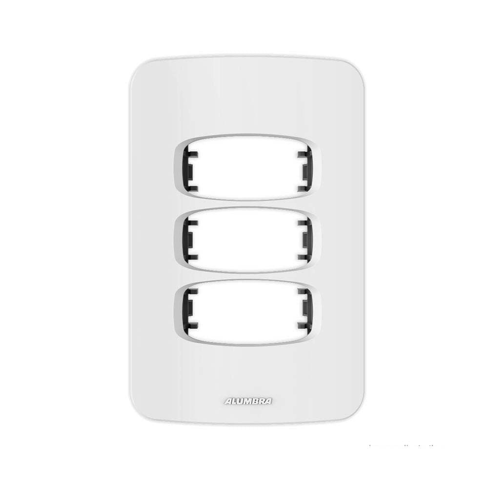 Placa 3 Módulos Com Suporte Gracia 4x2 Branco Alumbra