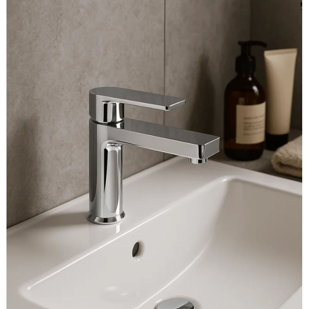 Torneira para pia de Banheiro Monocomando Bica Baixa Cromado Leaf Kohler