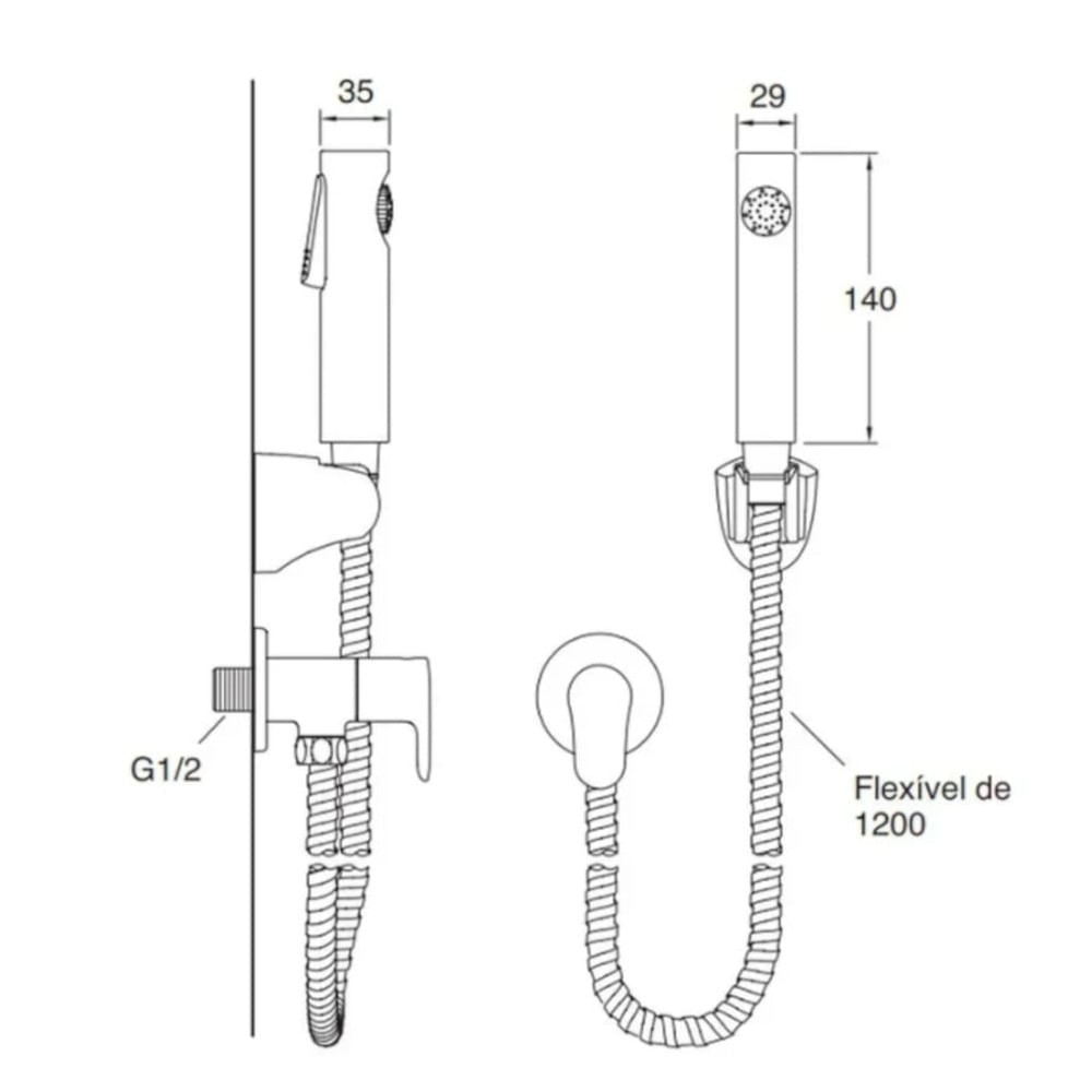 Ducha Higiênica Com Registro July Cromada Kohler