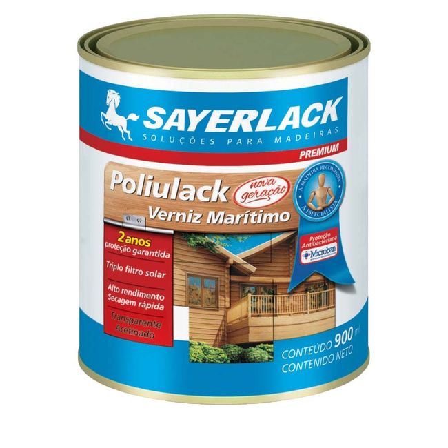 Verniz Filtro Solar Poliulack para Madeira Transparente Acetinado 900ml Sayerlack