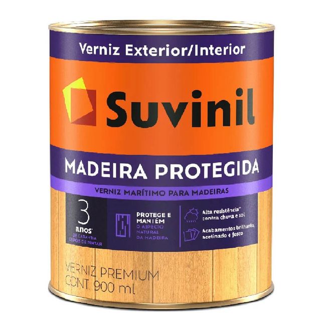 Verniz Marítimo Premium Madeira Protegida 3 Anos Incolor Fosco 900ml Suvinil