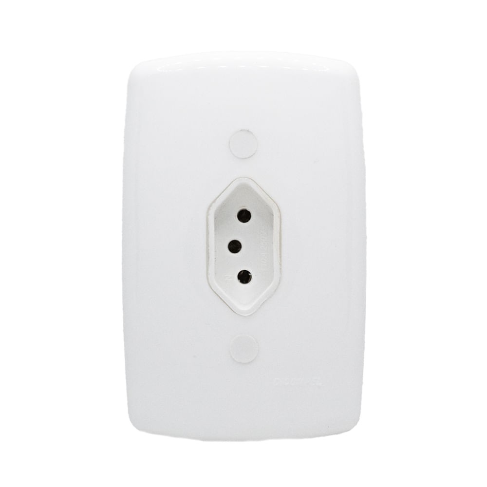 Conjunto Tomada Simples Branco 4x2 Monaco Dicompel