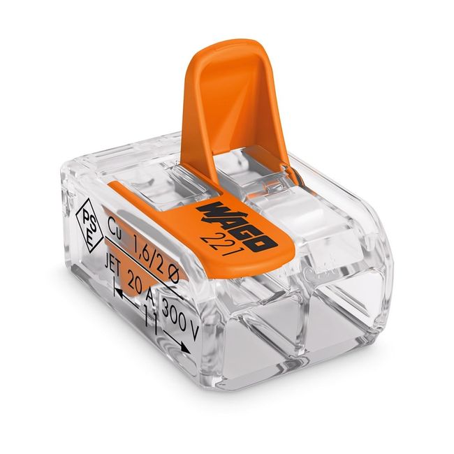 Conectores de Emenda de 2 Polos 32A Com 6 Unidades Wago