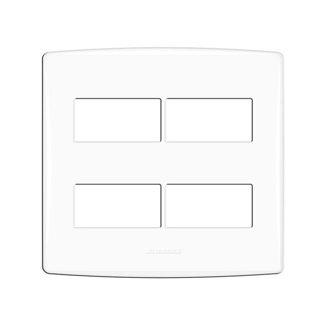 Placa 4 Módulos Com Suporte Bianco Pró 4x4 Branco Alumbra