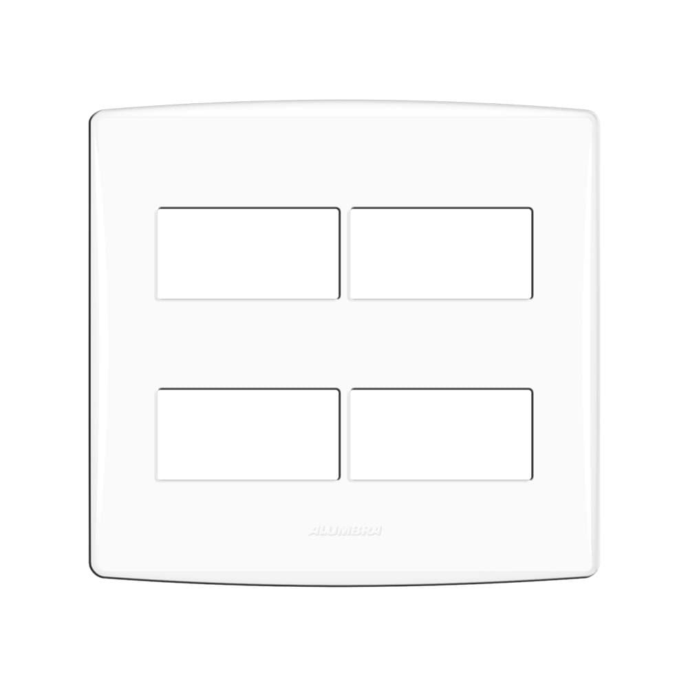 Placa 4 Módulos Com Suporte Bianco Pró 4x4 Branco Alumbra