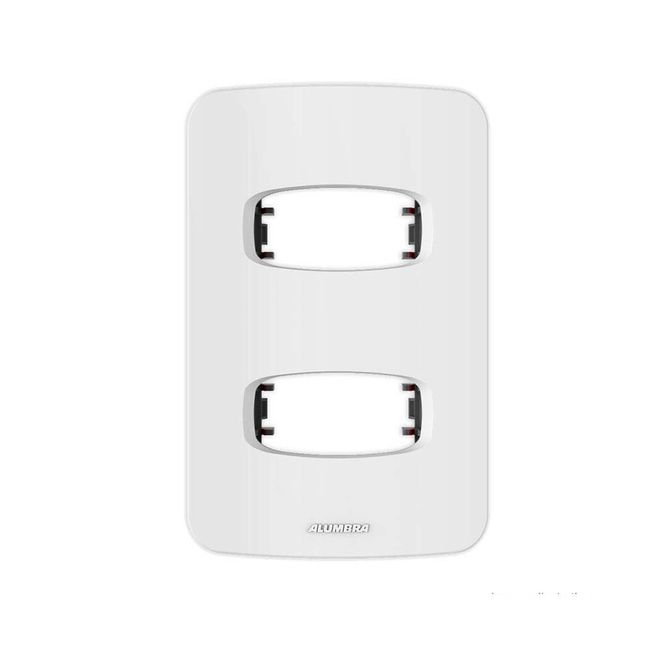 Placa 2 Módulos Distanciados Com Suporte Linha Gracia 4x2 Branco Alumbra