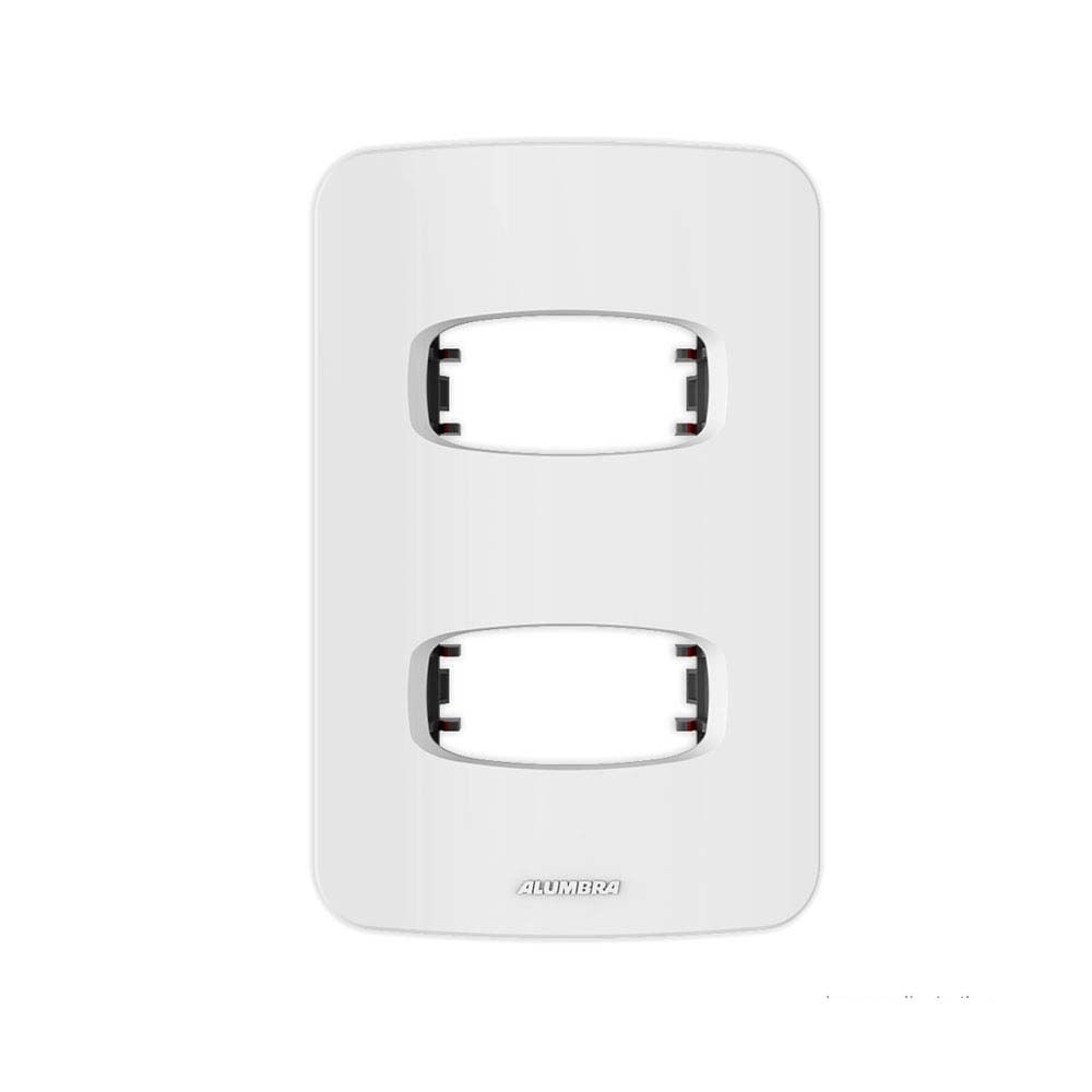 Placa 2 Módulos Distanciados Com Suporte Linha Gracia 4x2 Branco Alumbra