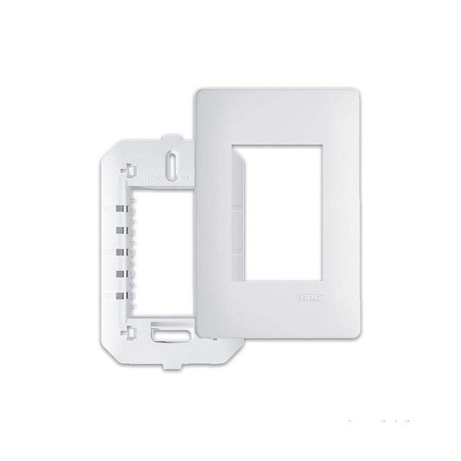 Placa com Suporte 4x2 3 Postos Habitat branca Fame