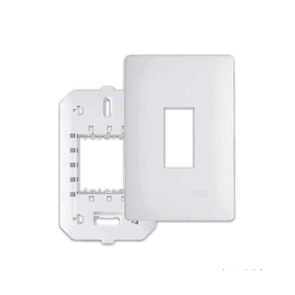 Placa com suporte 4x2 1 módulo vertical Habitat branca Fame