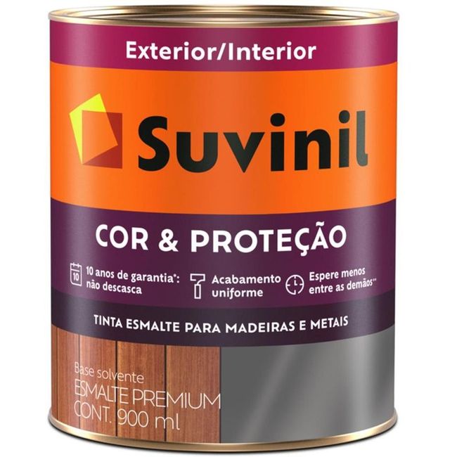 Tinta Esmalte Madeiras e Metais Branco Fosco 900ml Cor & Proteção Suvinil