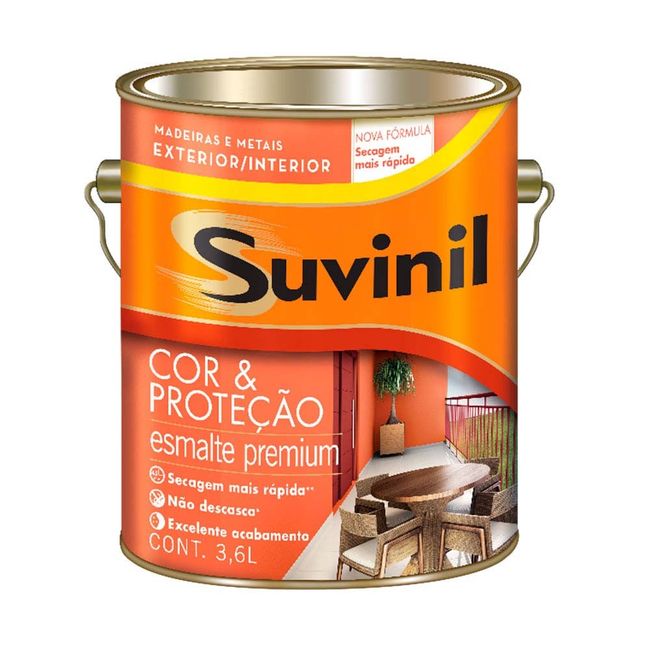 Tinta Esmalte Madeiras e Metais Grafite Escuro Fosco 3,6l Cor & Proteção Suvinil