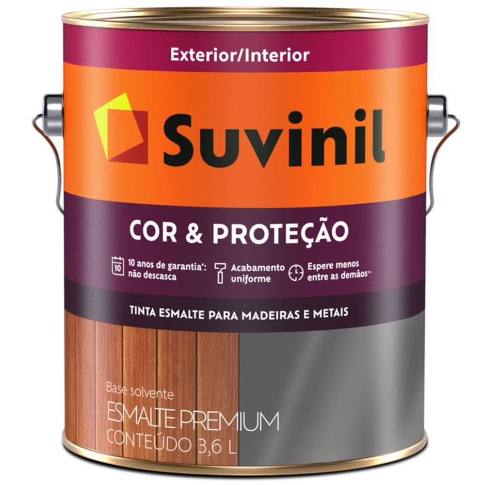 Tinta Esmalte Sintético para Madeiras e Metais Cor e Proteção Marrom 3,6 Litros Suvinil