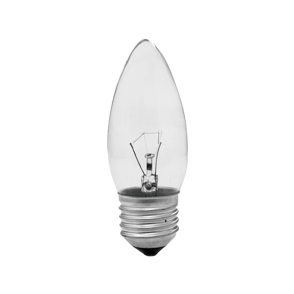 Lâmpada Incandescente Vela Lisa Clara 40W 127V E27 Taschibra