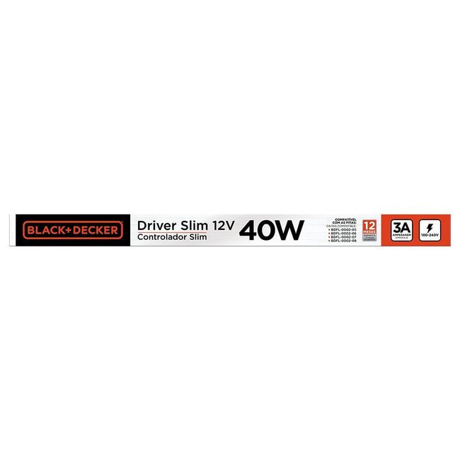 Driver Slim 12V 40W 3A Bivolt Black Decker