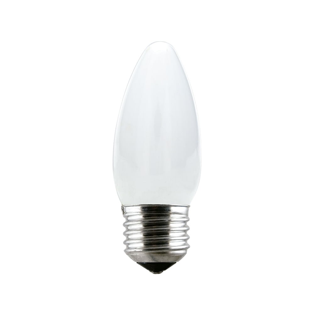 Lâmpada Incandescente Vela Lisa Leitosa 40W 127V E27 Taschibra