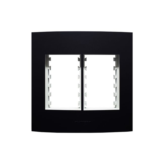 Placa 4X4 6Modulo com Suporte Ip Class Preto Ebano Fosco Alumbra