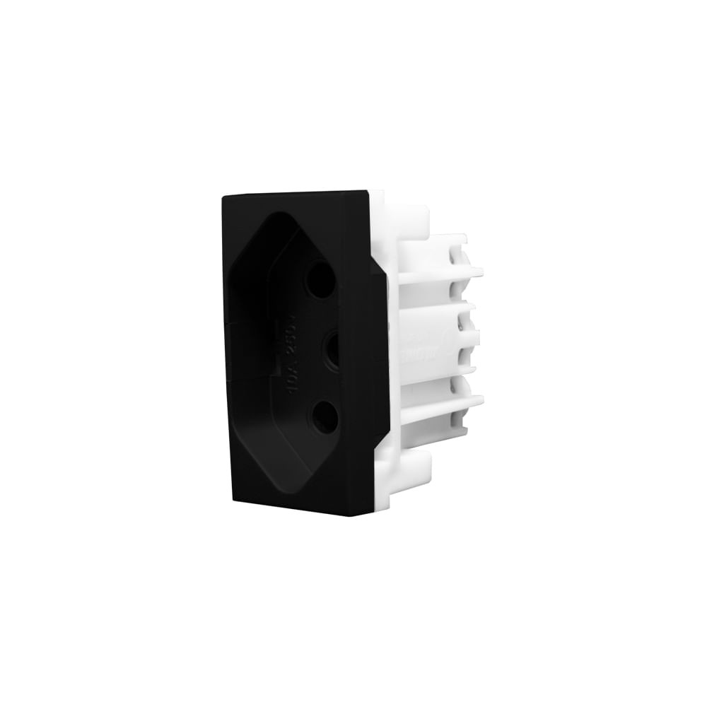 Tomada 2P E T 10A Ip Class Preto Ebano Fosco Alumbra