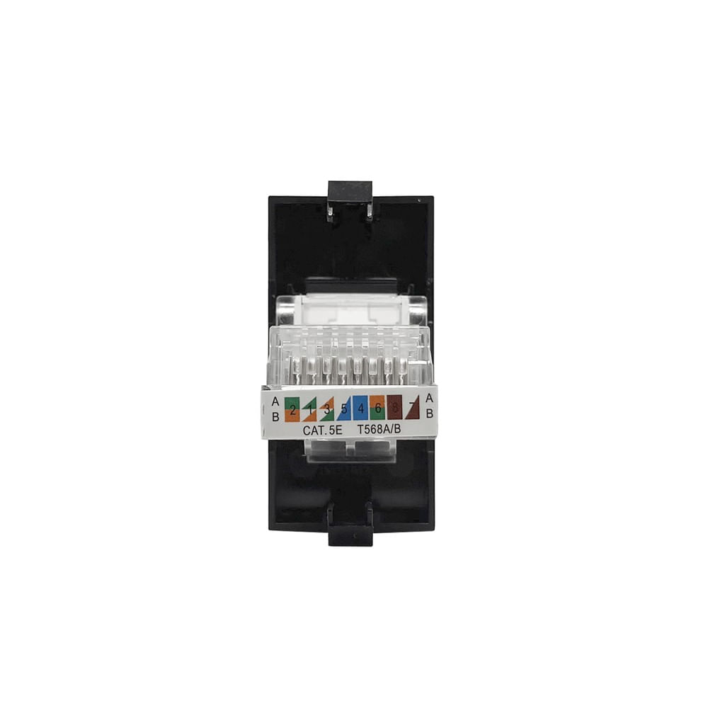 Módulo Rj45 Cat 5E Linha Inova Pro Black Piano Alumbra