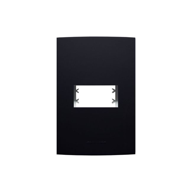 Placa 4X2 para 1 Módulo com Suporte Ip Class Preto Ebano Fosco Alumbra
