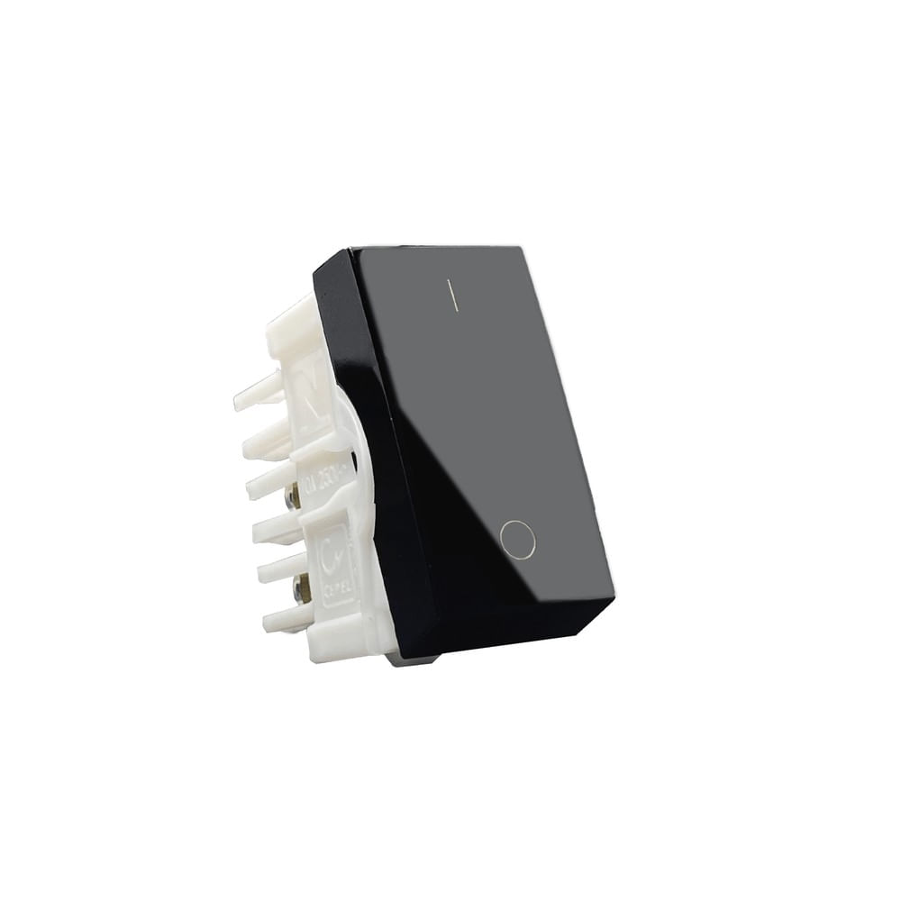 Módulo Interruptor Bipolar Simples Linha Inova Pro Black Piano Alumbra
