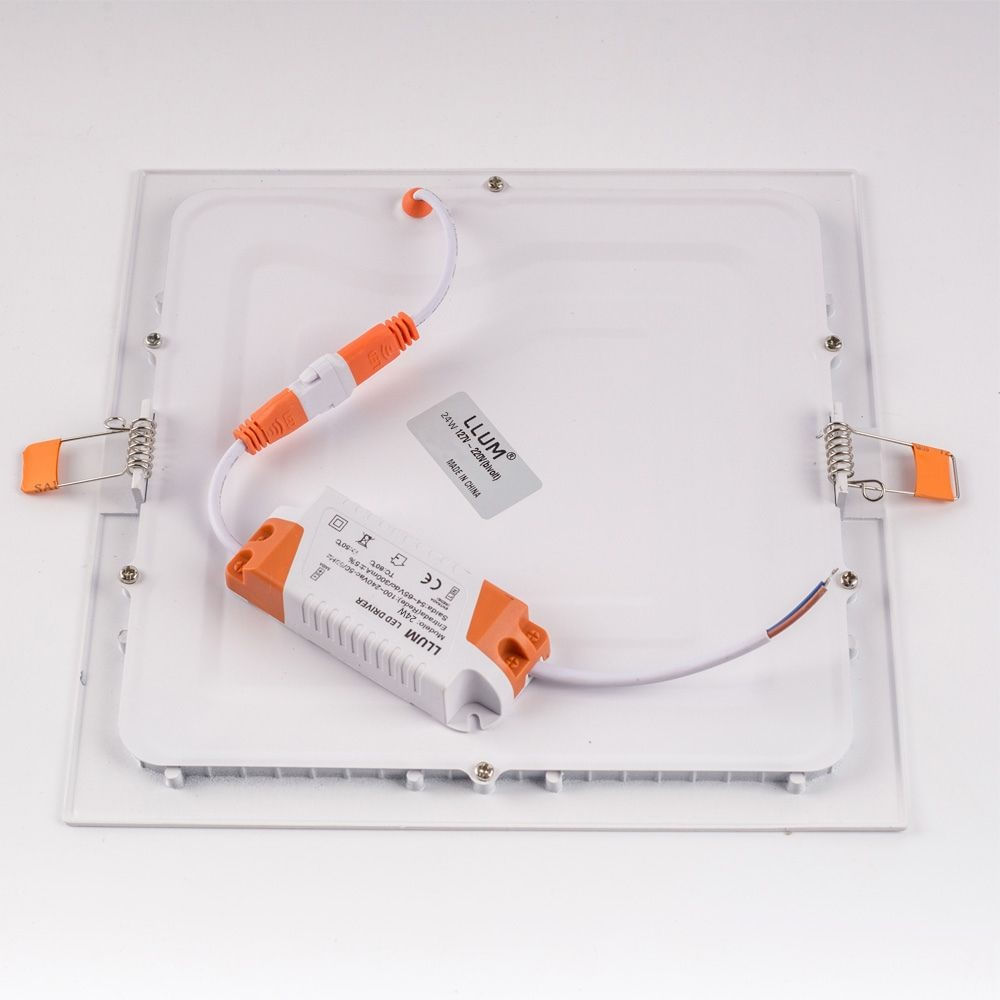 Painel Embutir Slim Led Quadrado 24W 3000K 120° IP20 Bivolt LLumm Bronzearte