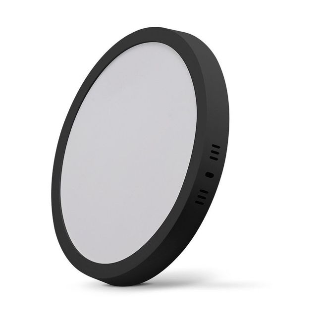 Painel Led Eco Preto Sobrepor 18W Redondo 6500K Bivolt  Black Decker