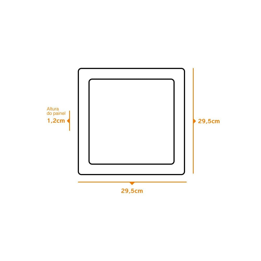 Painel Embutir Slim Led Quadrado 24W 6500K 120° IP20 Bivolt LLumm Bronzearte