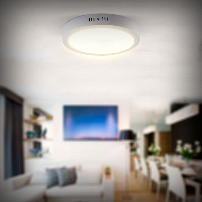 Painel De Sobrepor Home Led Redondo 12W 6500K Facho 120° IP20 Bivolt LLumm Bronzearte