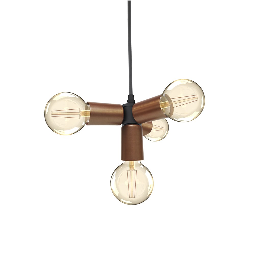 Pendente Nick 4Xe27 Cobre Taschibra