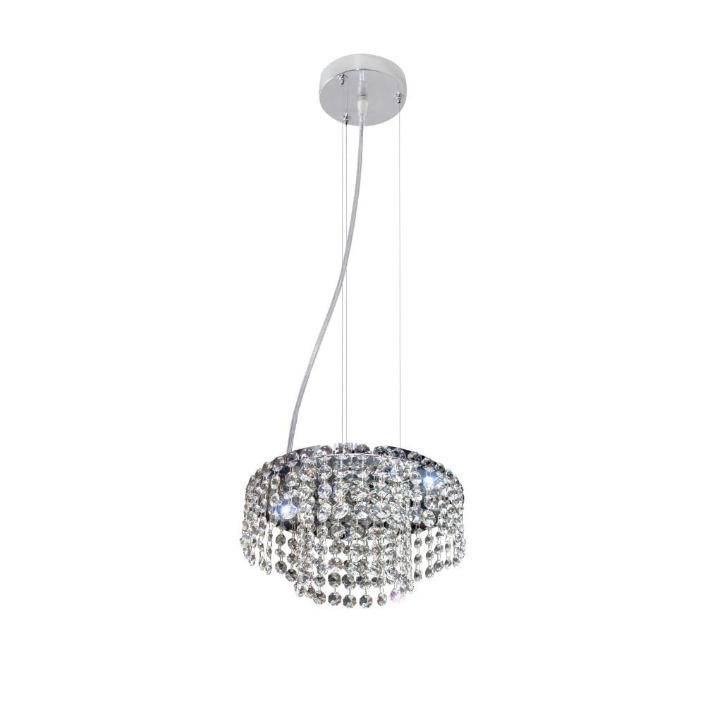 Pendente Milano Cristal Redondo 4 Luzes G9 LLumm Bronzearte
