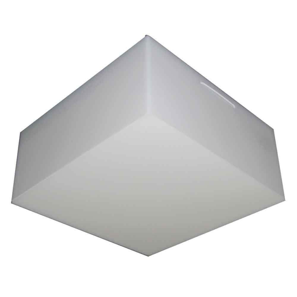 Plafon 18x18cm para 1 lâmpada Valencia acrílico jateado Tualux