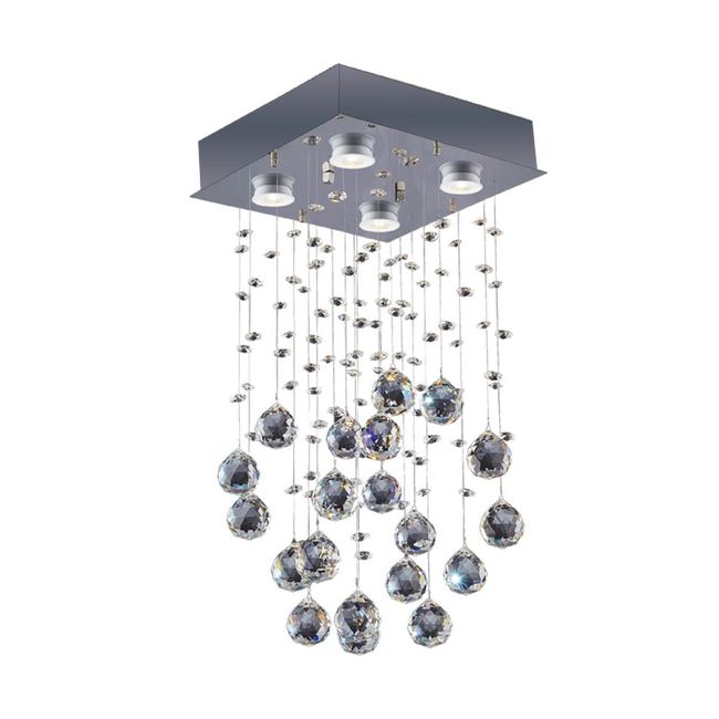 Lustre de cristais brilhante Bronzearte para 4 lâmpadas transparente