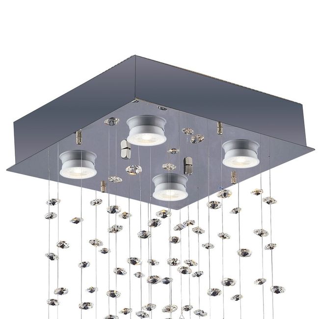 Lustre de cristais brilhante Bronzearte para 4 lâmpadas transparente