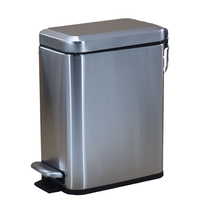 Lixeira Inox 5L Retangular Com Pedal Coisas E Coisinhas