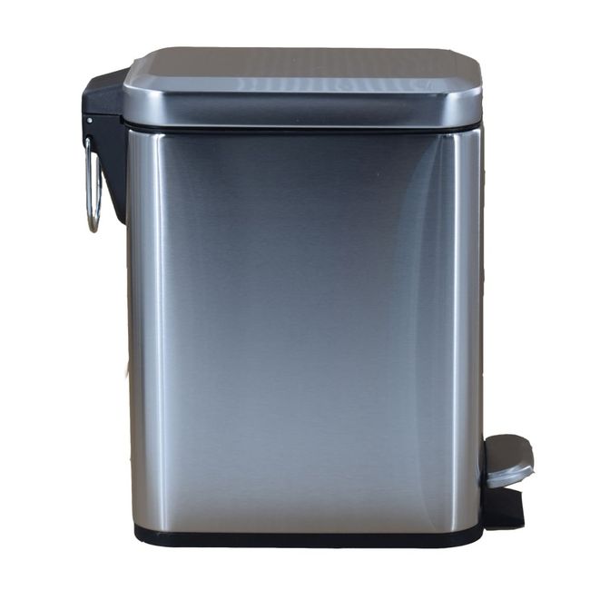 Lixeira Inox 5L Retangular Com Pedal Coisas E Coisinhas
