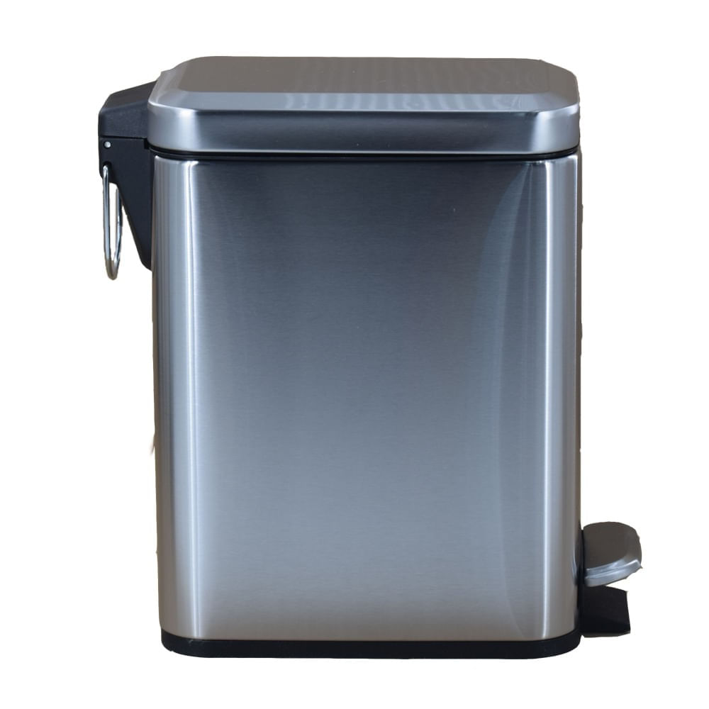 Lixeira Inox 5L Retangular Com Pedal Coisas E Coisinhas