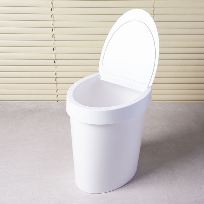 Lixeira oval 5L polietileno branco Brinox