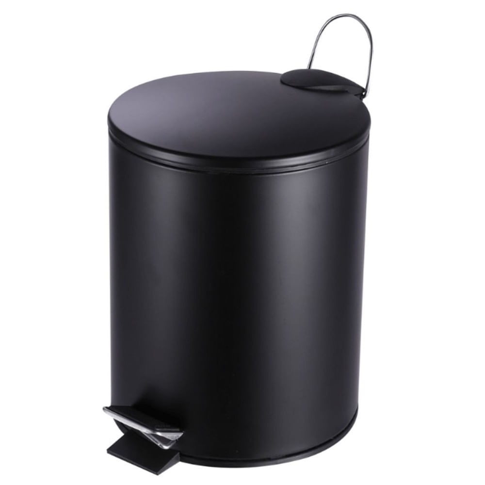 Lixeira de Aço Inox Preto com Pedal 3 Litros Coisas e Coisinhas