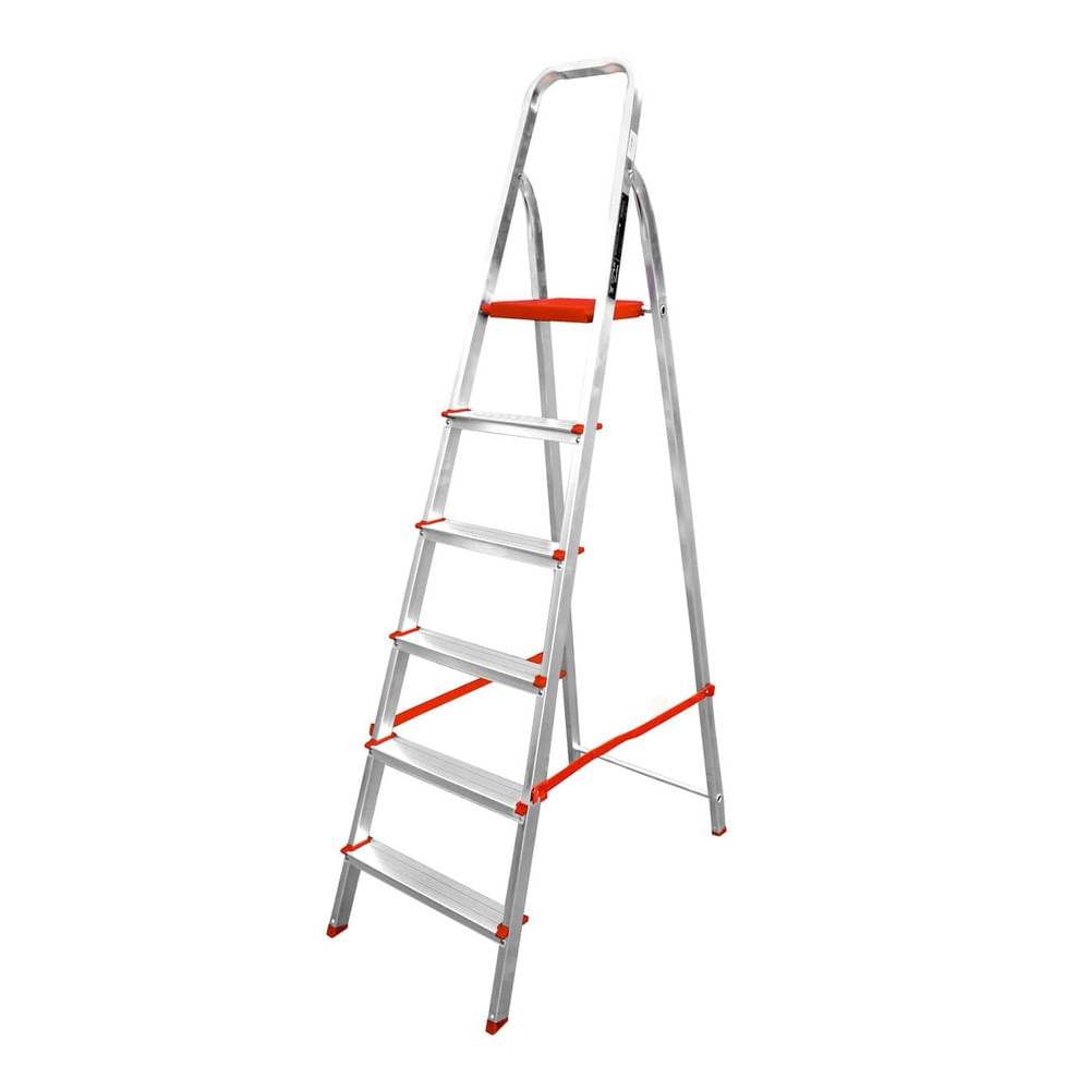 Escada Botafogo Doméstica de Alumínio 6 Degraus