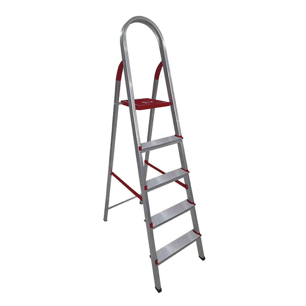 Escada de Alumínio Com 5 Degraus Anti Derrapante e Trava Lateral Art Factory