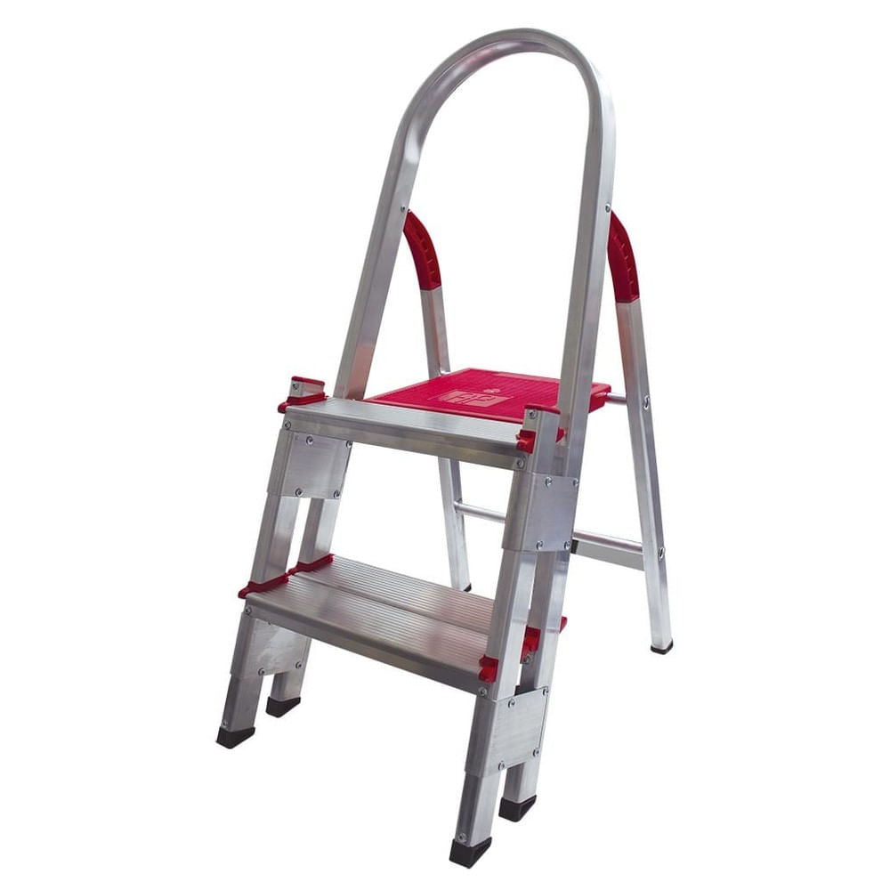 Escada de Alumínio Com 2 Degraus Duplos Com Reforço e Trava Lateral Art Factory