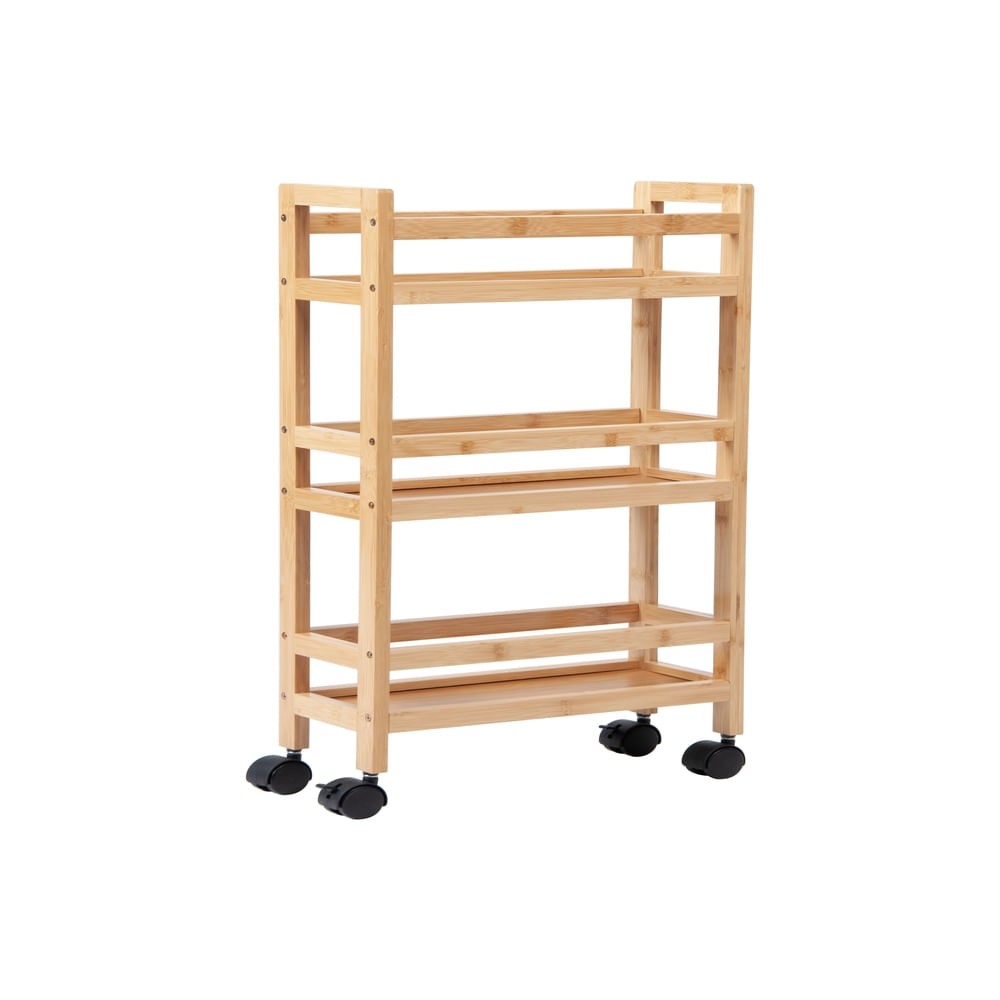 Carrinho De Bambu Com 3 Prateleiras Alterna
