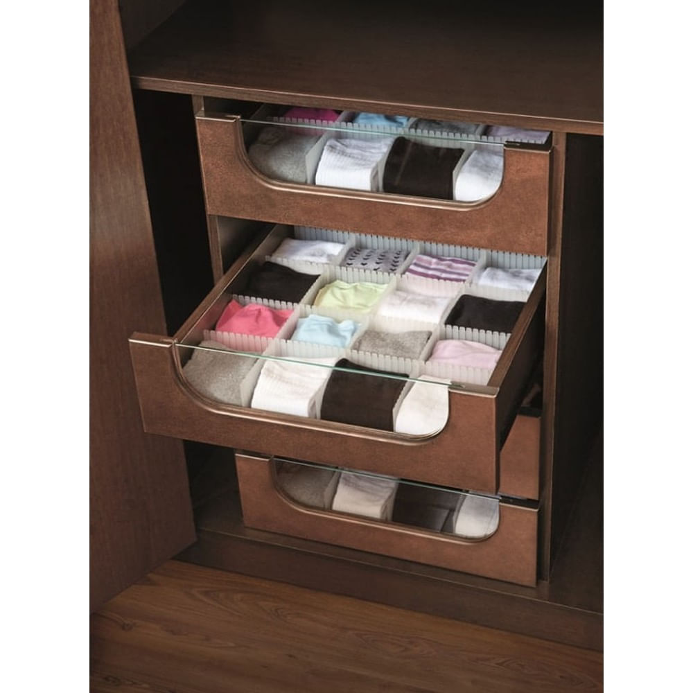 Divisórias Para Gaveta Com 5 Unidades Branco My Closet Ordene